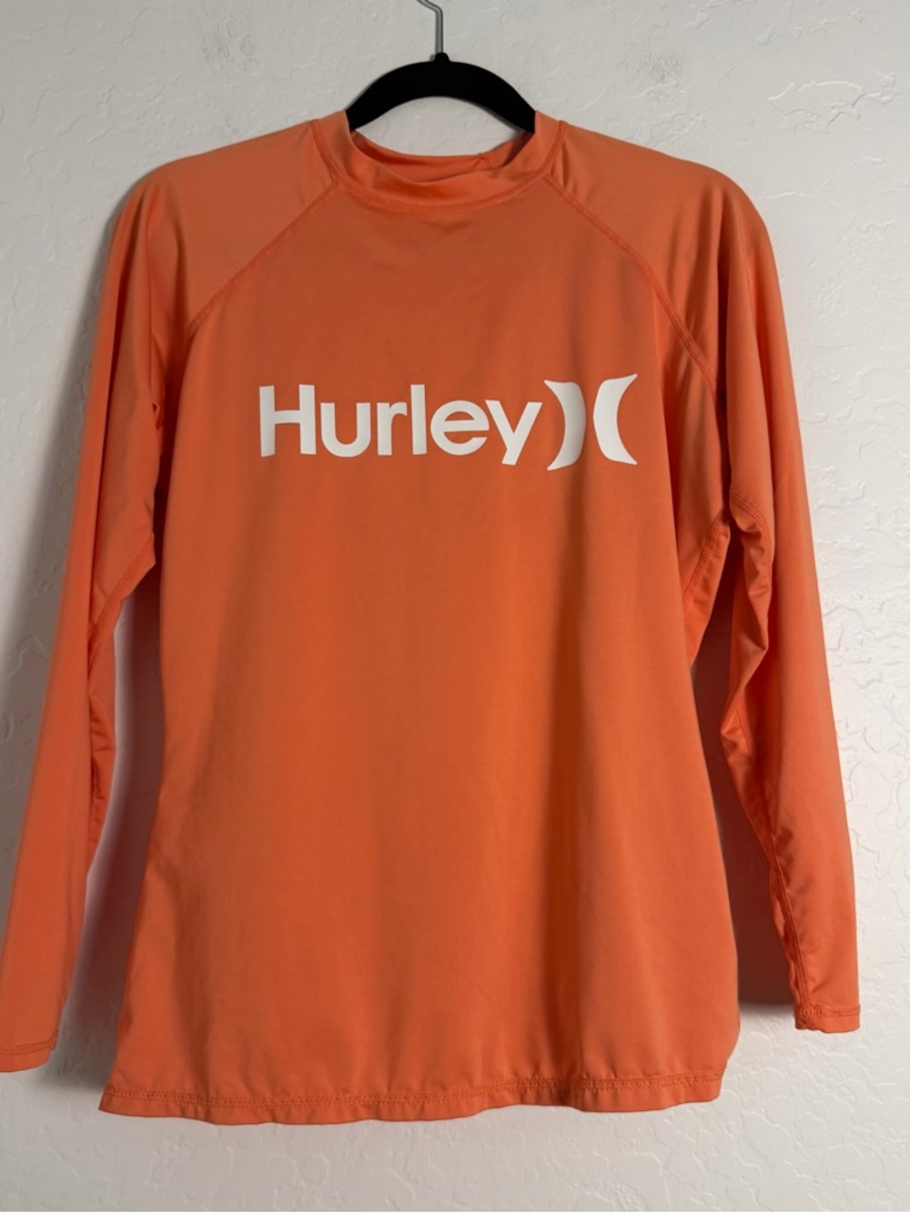 Hurley Women's UPF 50+ Rash Guard Shirt Sz 1X Orange Athletic Water Activities
